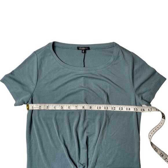 Dynamite Women's Teal Shirt with Twist Front, size Medium - Picture 5 of 8